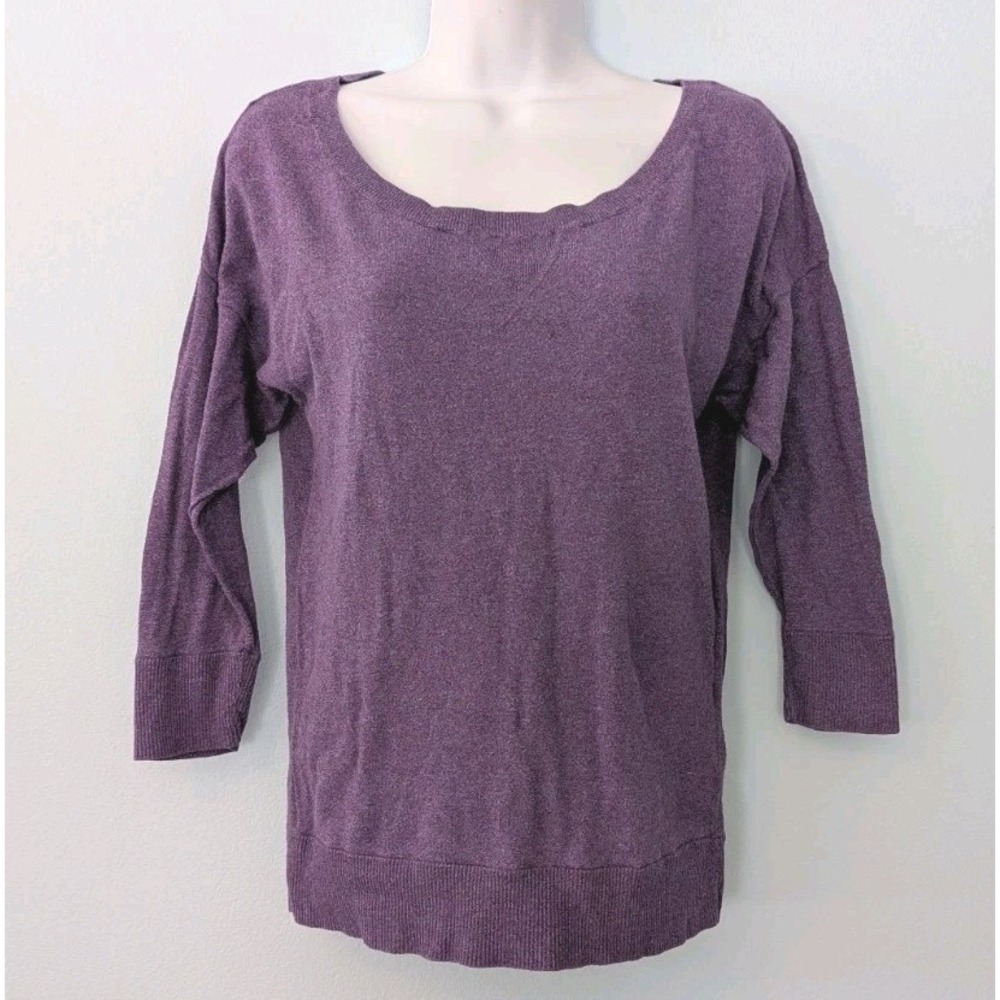 American Eagle Outfitters Sweater Purple Women's Small 100% Cotton 3/4 Sleeve